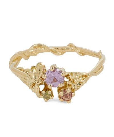 Shop Alex Monroe Gold Beekeeper Sapphire Trilogy Ring