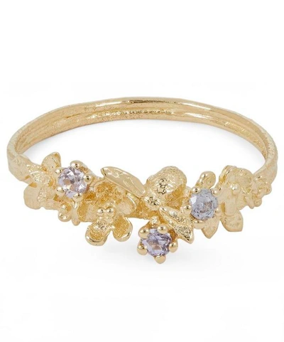 Shop Alex Monroe Gold Beekeeper Lilac Sapphire Twist Ring