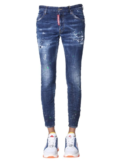 Shop Dsquared2 Skater Fit Jeans In Blu