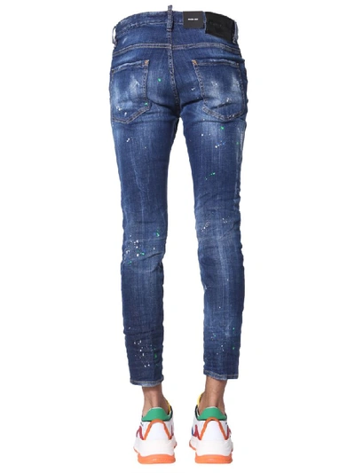 Shop Dsquared2 Skater Fit Jeans In Blu