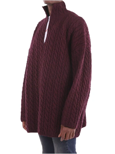 Shop Balenciaga Purple V Neck Sweater In Violet