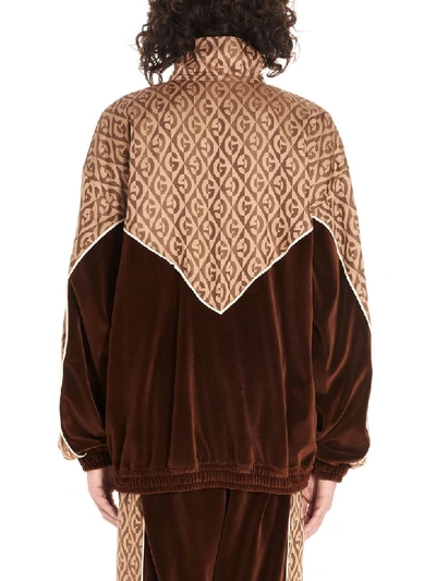 Shop Gucci Rhombus Jaquard Sweatshirt In Brown