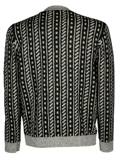 Shop Saint Laurent Striped Wool Knitwear In Black White