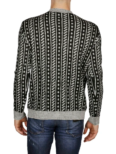 Shop Saint Laurent Striped Wool Knitwear In Black White