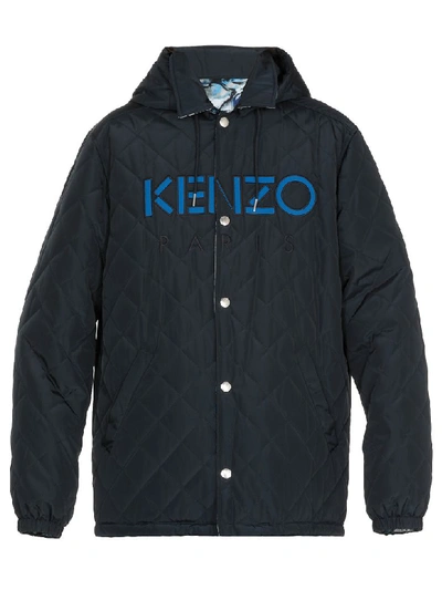 Shop Kenzo Quilted Down In Navy Blue