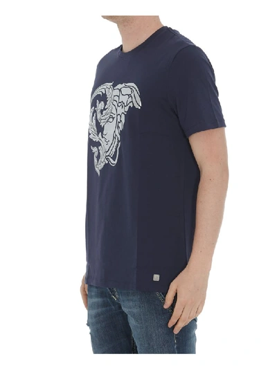 Shop Versace Logo Medusa T-shirt In Blue