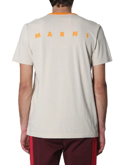 Shop Marni Round Neck T-shirt In Beige