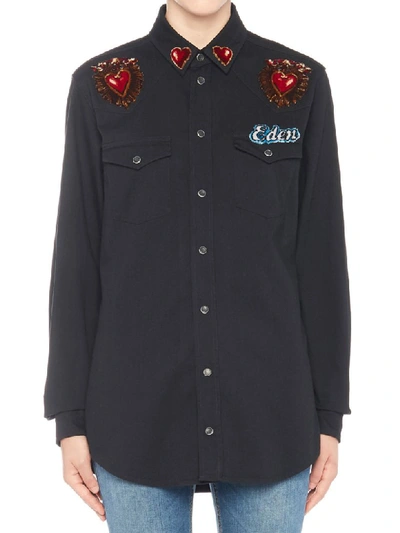 Shop Dolce & Gabbana Gold Shirt In Black