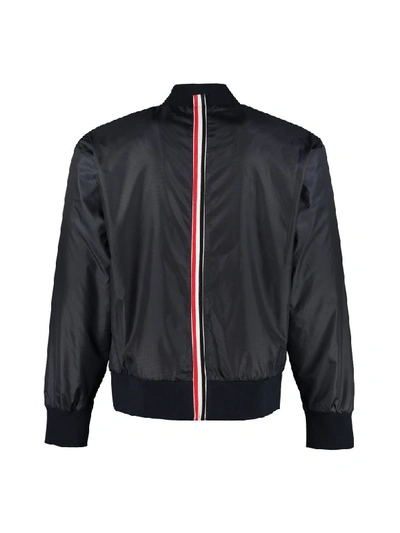 Shop Thom Browne Nylon Bomber Jacket In Blue