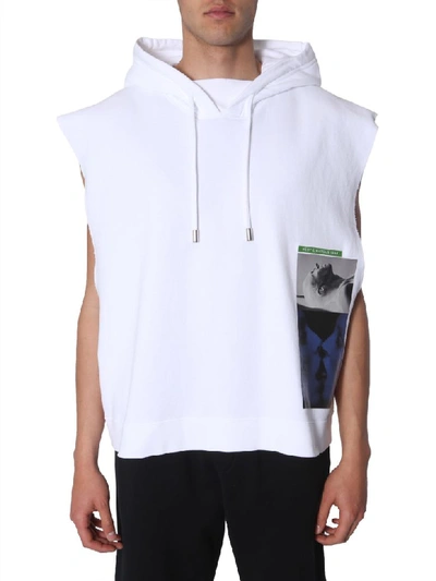 Shop Dsquared2 Sleeveless Hoodie In Bianco