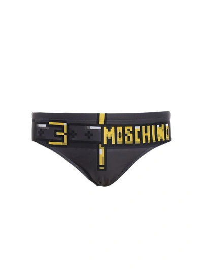 Shop Moschino Swimwear In Grey