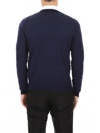 Shop Cc Collection Corneliani Cashmere Pullover In Navy (blue)