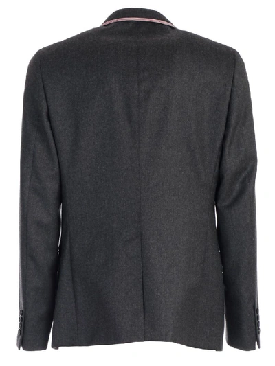 Shop Lanvin Jacket Slimfit In Dark Grey