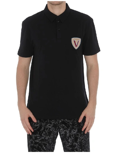 Shop Versace Polo In Black