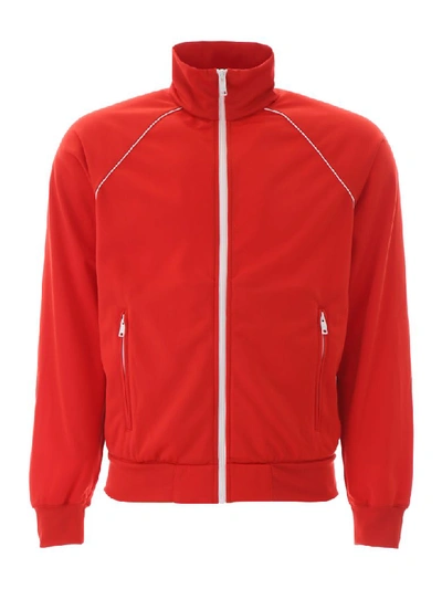 Shop Prada Track Jacket In Rosso (red)