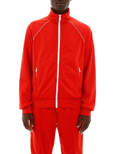 Shop Prada Track Jacket In Rosso (red)