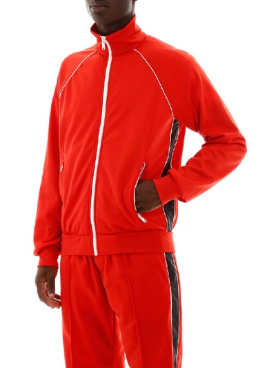 Shop Prada Track Jacket In Rosso (red)