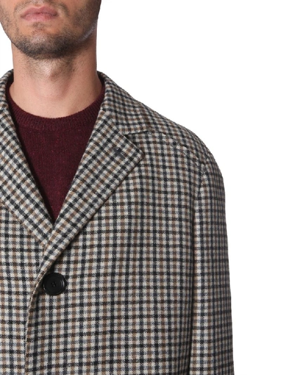 Shop Lanvin Checked Coat In Multicolor