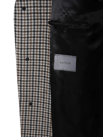 Shop Lanvin Checked Coat In Multicolor