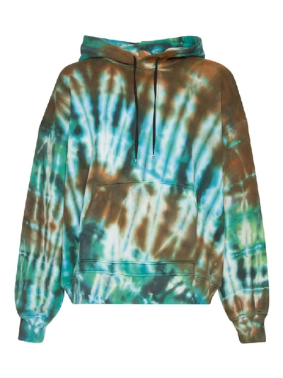 Shop Amiri Tye-dye Hooded Sweatshirt In Verde