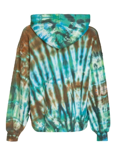 Shop Amiri Tye-dye Hooded Sweatshirt In Verde