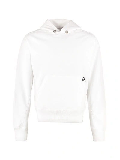 Shop Helmut Lang Cotton Hoodie With Logo In White