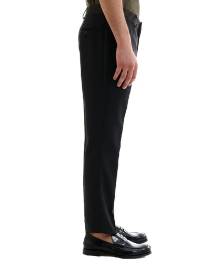 Shop Fendi Black Wool Trousers Ff