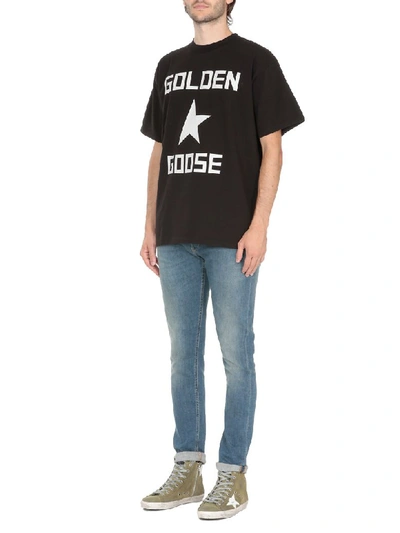 Shop Golden Goose Ryo T-shirt In Black/ Star