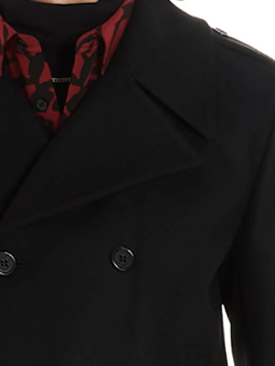Shop Saint Laurent Peacot Coat In Black