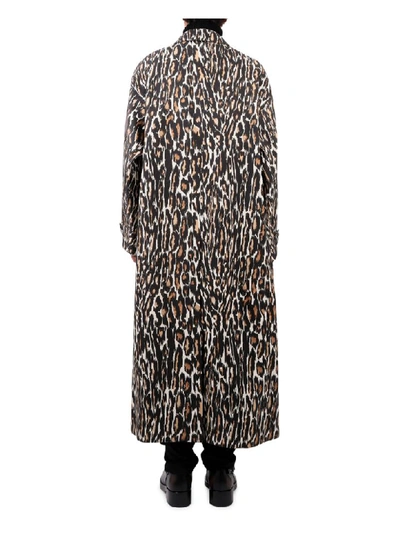 Shop Raf Simons Leopard Carcoat In Ecru