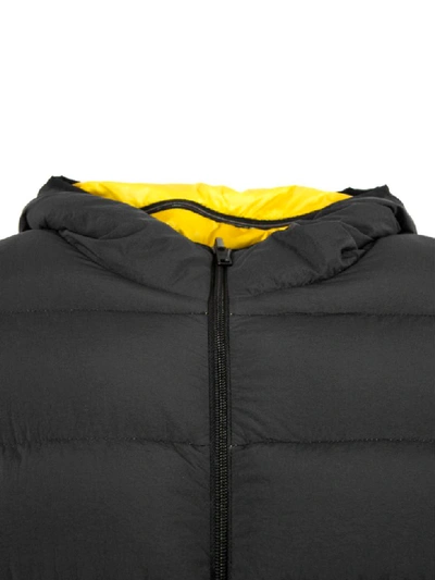 Shop Herno Black And Yellow Reversible Padded Jacket In Nero