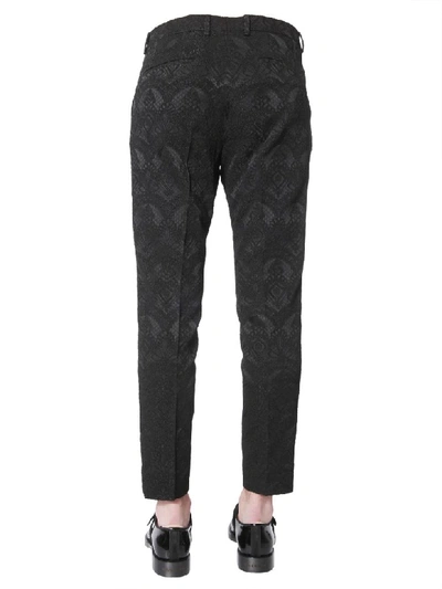 Shop Dolce & Gabbana Jacquard Pants In Nero