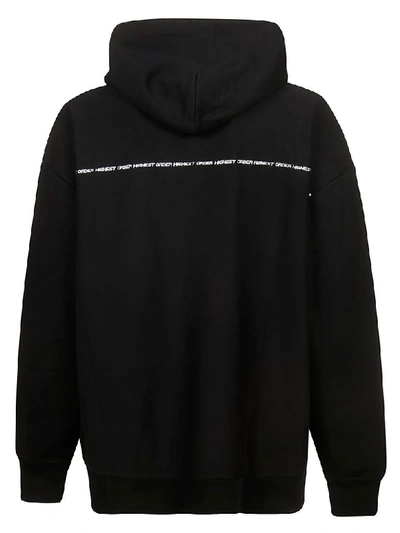 Shop Mcq By Alexander Mcqueen Initials Logo Front Hoodie In Black