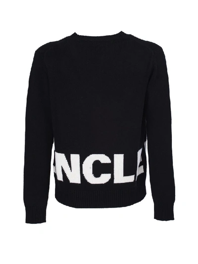 Shop Moncler Knitted Sweater In Nero