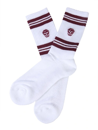 Shop Alexander Mcqueen Sports Skull Socks In Bianco