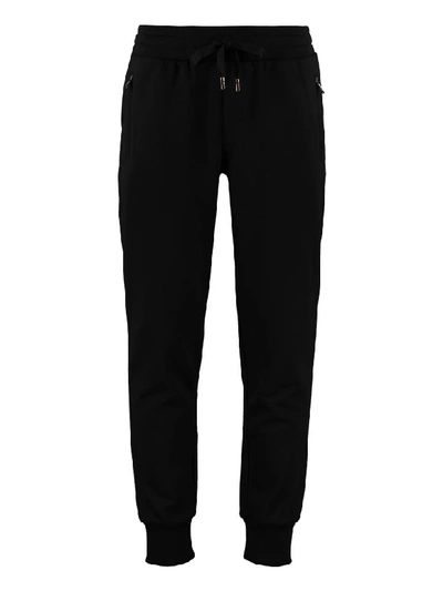 Shop Dolce & Gabbana Embroidered Sweatpants In Black