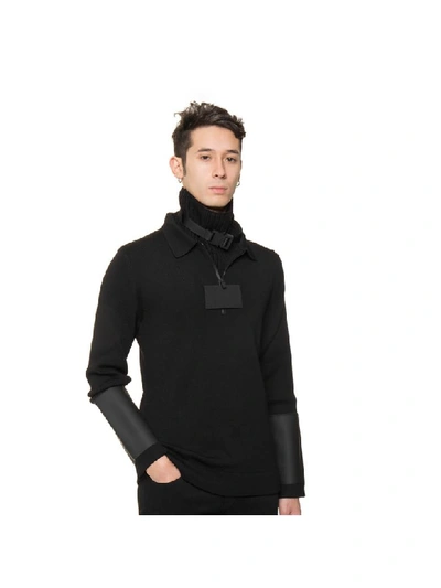 Shop Alyx Zip-up Polo Knit In Black