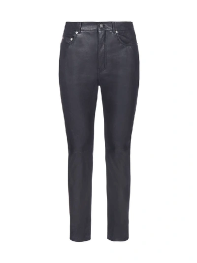 Shop Saint Laurent Pelle Trousers In Black