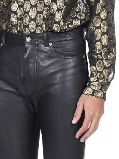 Shop Saint Laurent Pelle Trousers In Black