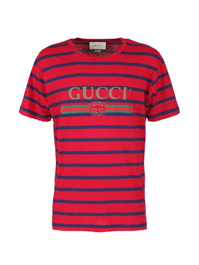 Shop Gucci T-shirt In Righe