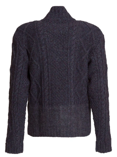 Shop Dsquared2 Cable Knit Cardigan In Blu