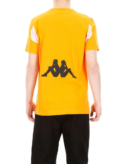 Shop Kappa Logo T-shirt In Orange Grey Silver (orange)