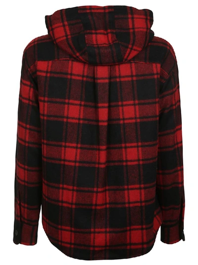 Shop Dsquared2 Hooded Shirt In Red/black