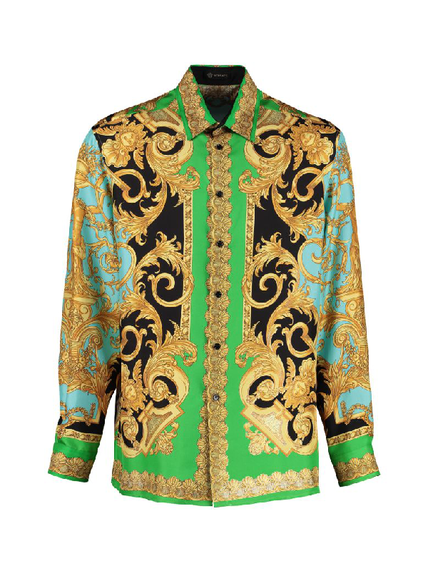buttercream silk shirt and it versace