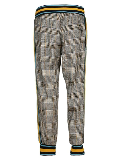 Shop Dolce & Gabbana Check Track Pants In Grey