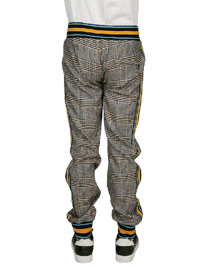 Shop Dolce & Gabbana Check Track Pants In Grey