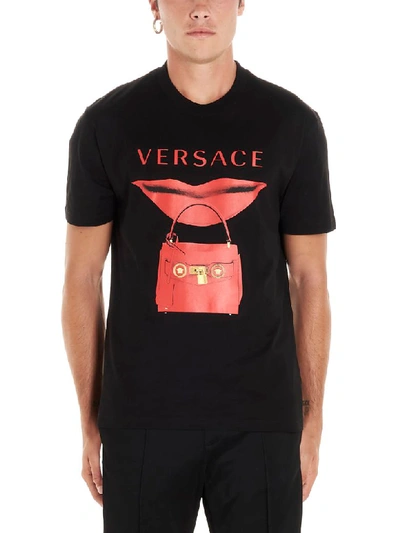 Shop Versace Bag T-shirt In Black