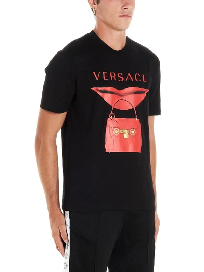 Shop Versace Bag T-shirt In Black