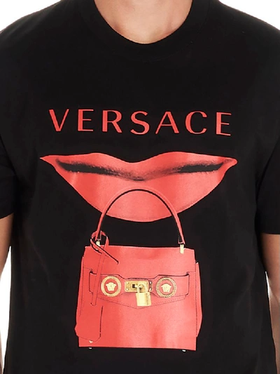 Shop Versace Bag T-shirt In Black