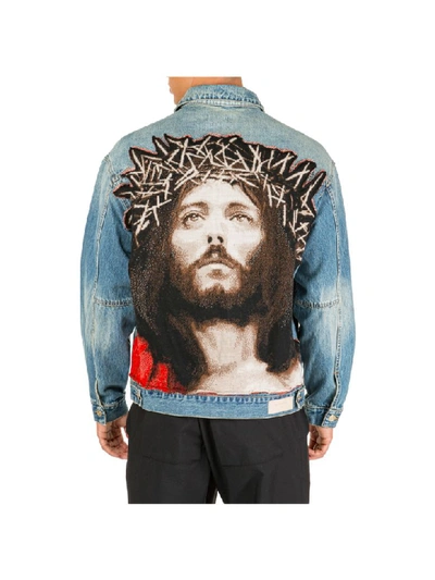 Shop Ih Nom Uh Nit Jesus Denim Jacket In Blu